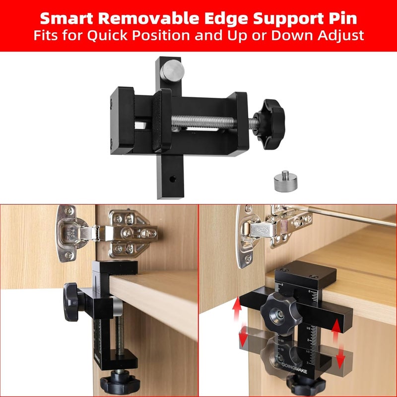 goingmake Cabinet Door Mounting Jig with Quick Edge Positioner,Adjustable Cabinet Door Installation Positioner,Cabinet Door Positioning Tool Jig for Installing Frameless or Face Frame Cabinet Doors - Image 3
